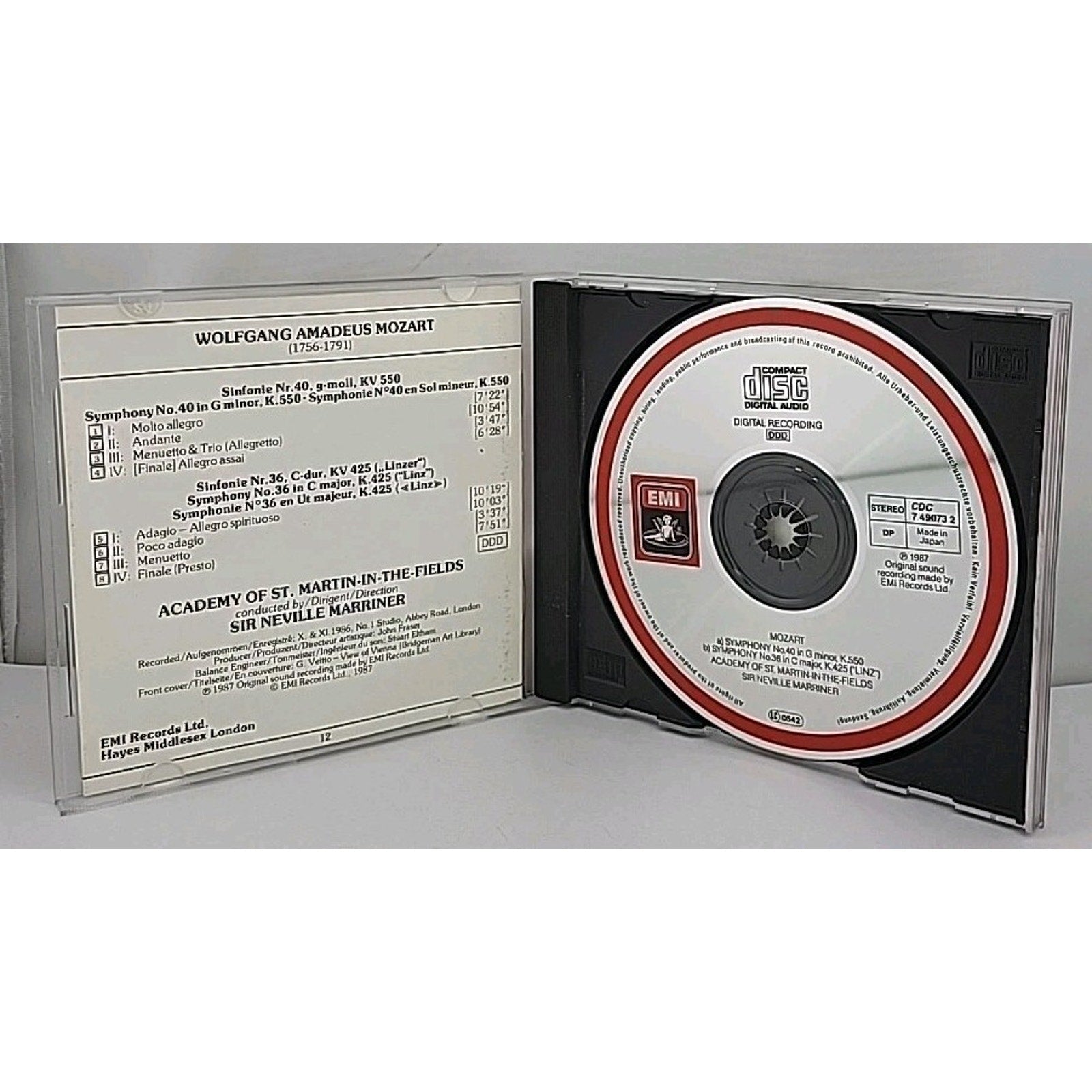 Mozart: Symphony no 36 & 40 /Sir Neville Marriner, ASMF (CD, EMI Angel (USA))
