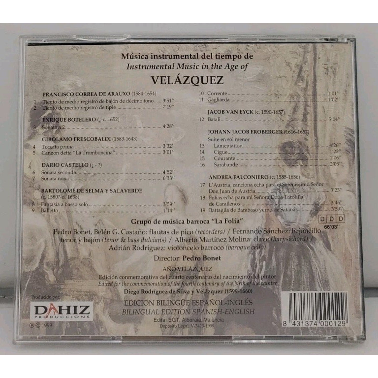 Instrumental Music in the Age of Velazquez by Pedro Bonet (CD, 2005)