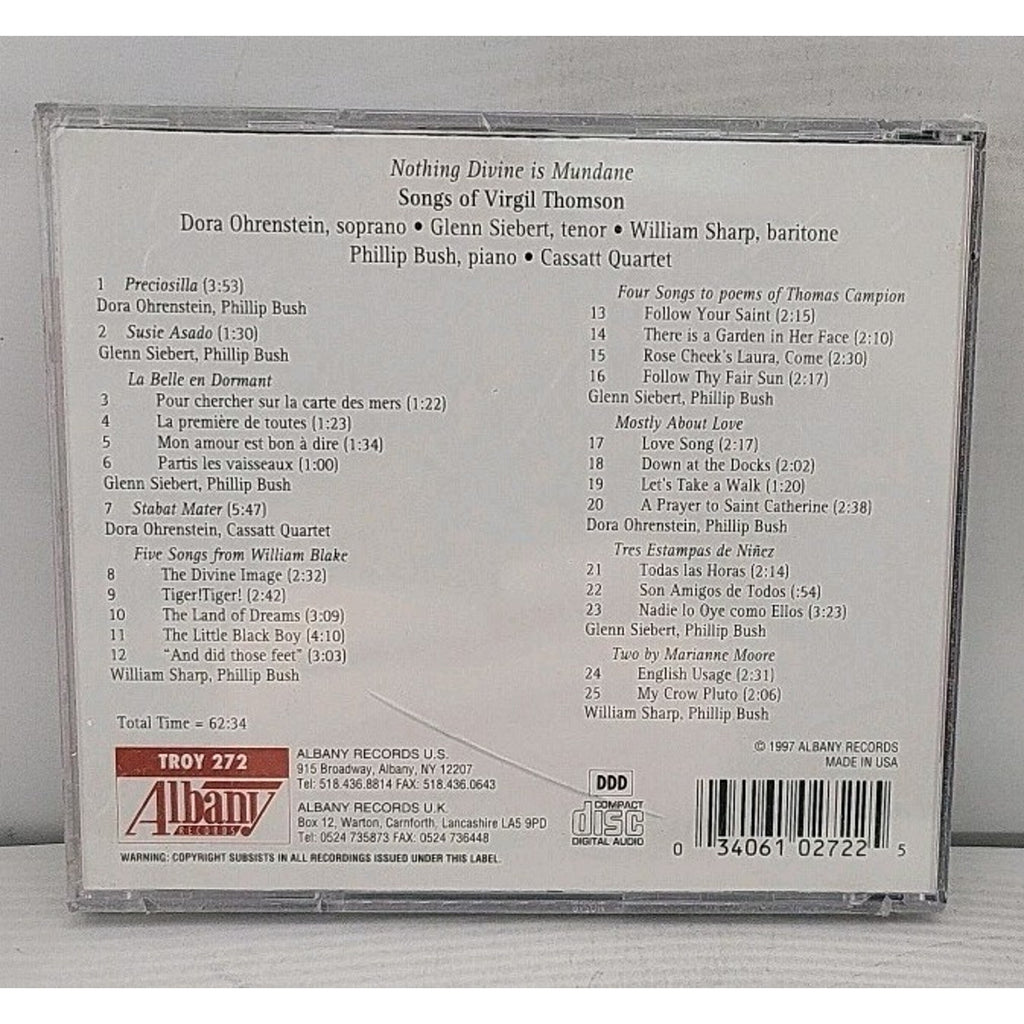 Songs by Thomson, Virgil / Ohrenstein / Siebert / Sharp (CD, 1997) *Brand New*