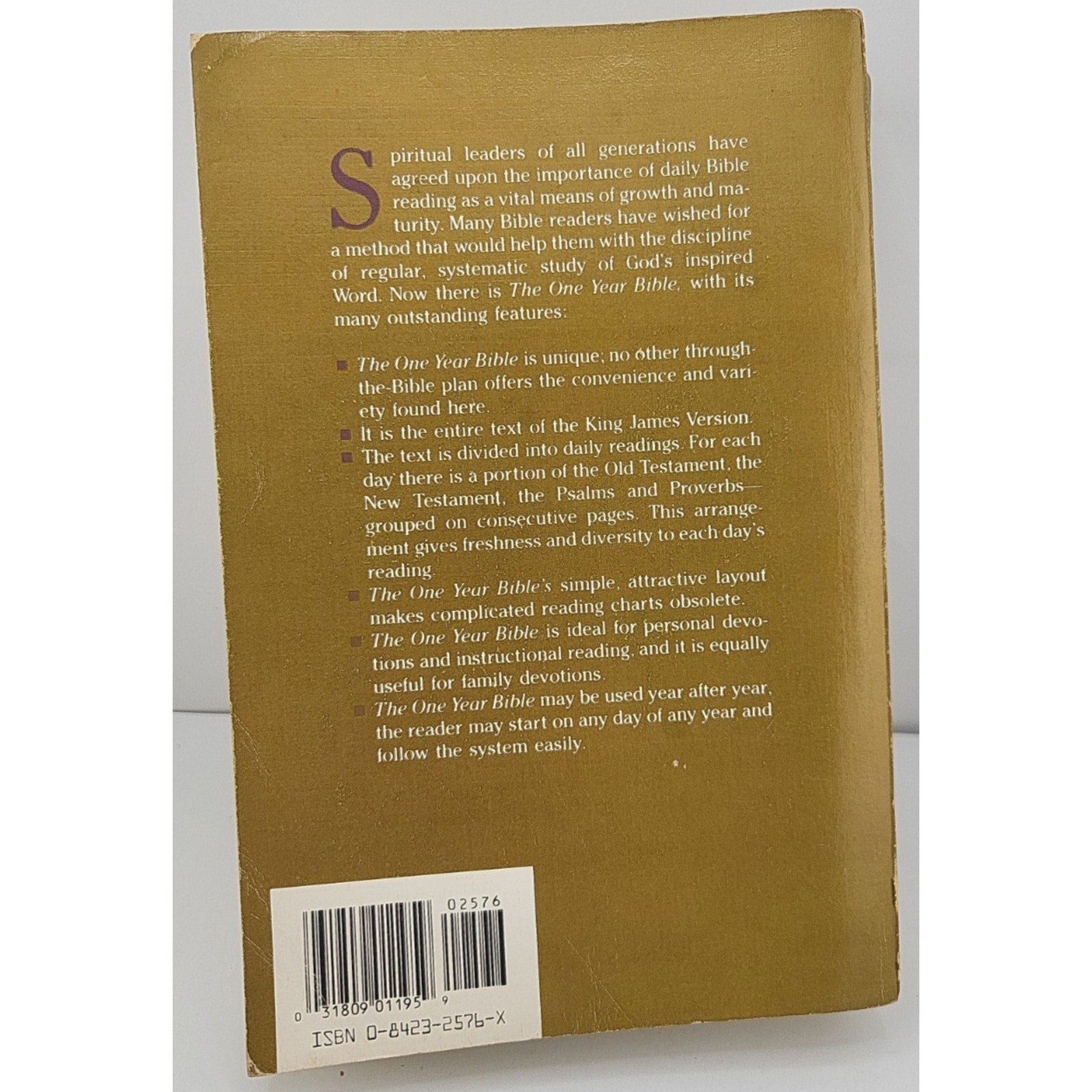 The One Year Bible KJV by Tyndale King James Version 365 Days Paperback PB Book