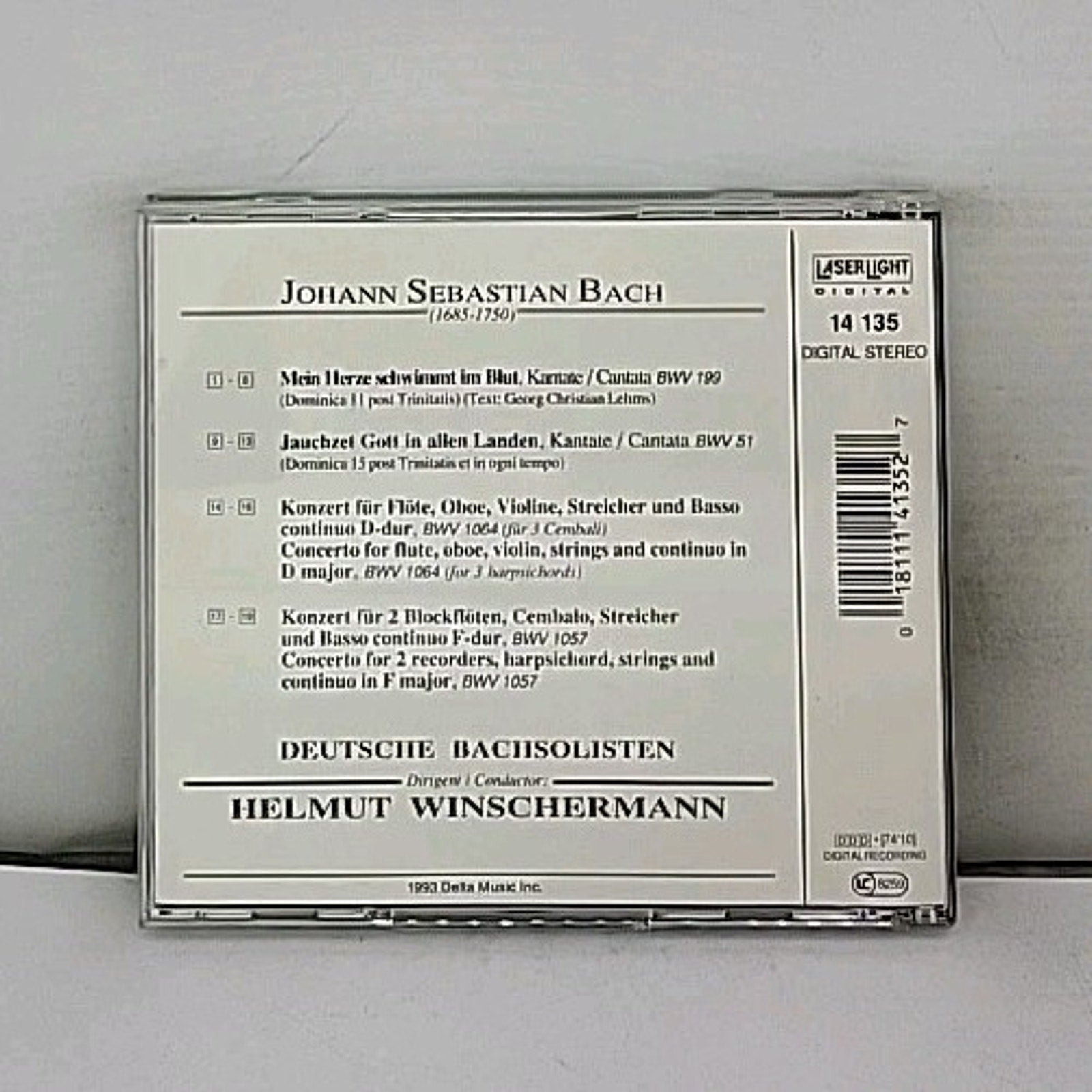 Cant 51/199/Con Fl Ob & Vn by J.S. Bach (CD, 1993)