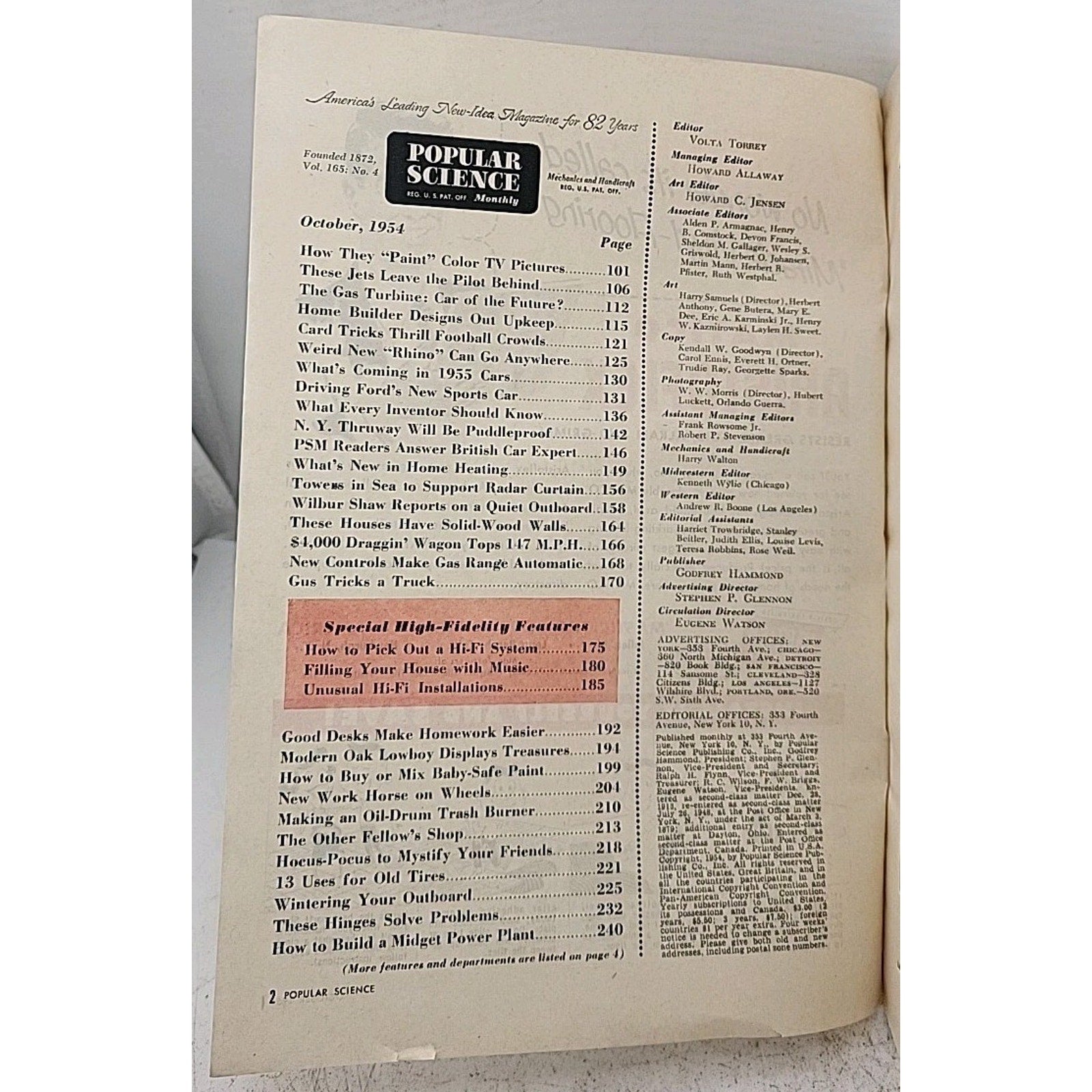 Popular Science Monthly - October 1954 - Vol. 165 No. 4