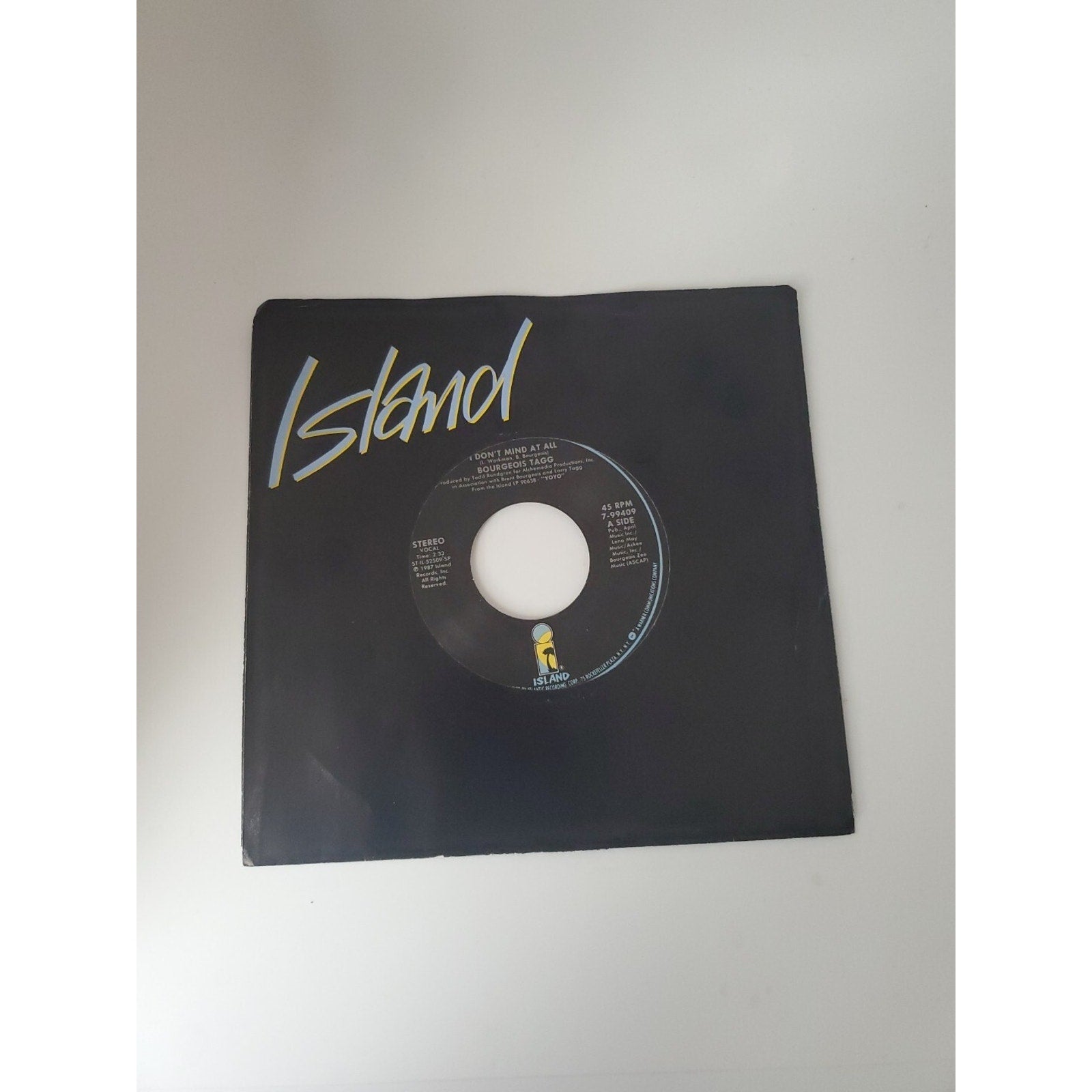 Bourgeois Tagg: I Don't Mind At All / Pencil & Paper (Record)