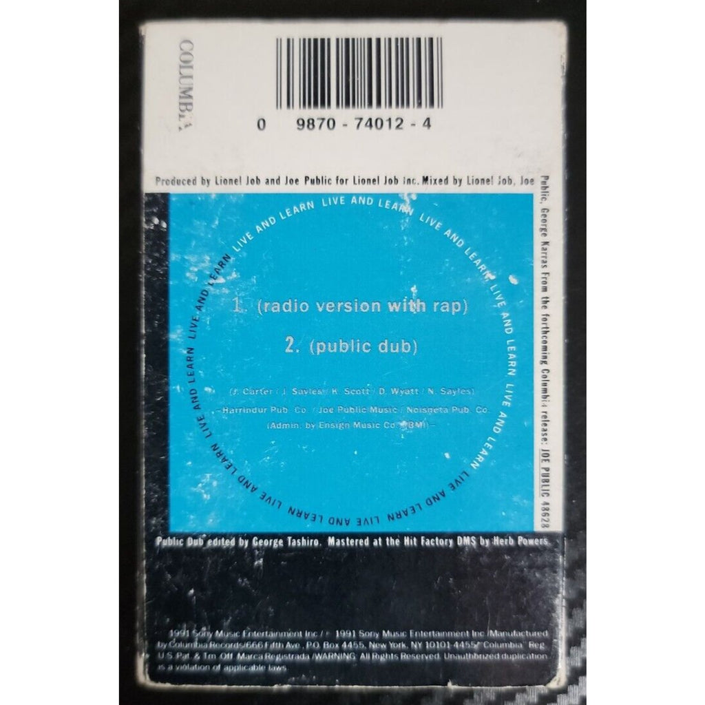 Joe Public Cassette Single 1991 Live And Learn Single Radio Version