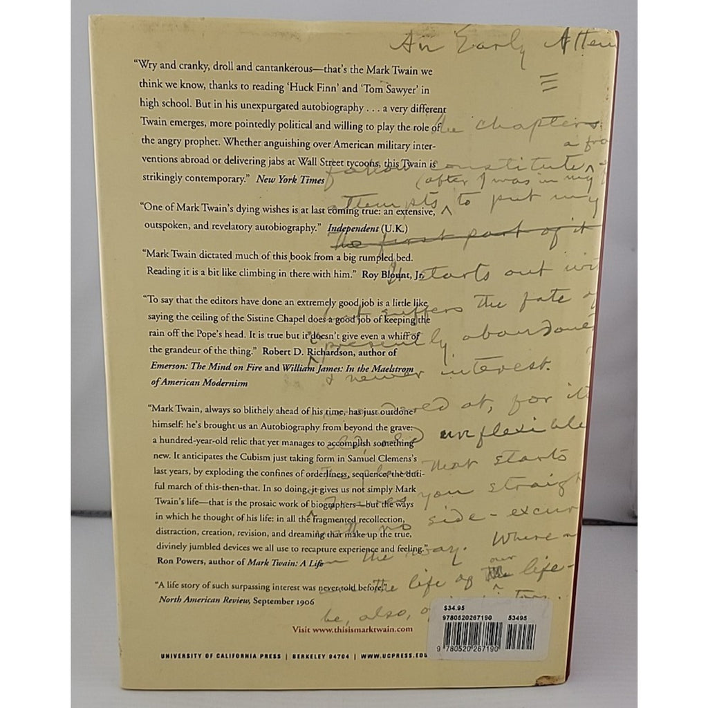 Autobiography of Mark Twain, Volume 1 : The Complete and Authoritative...
