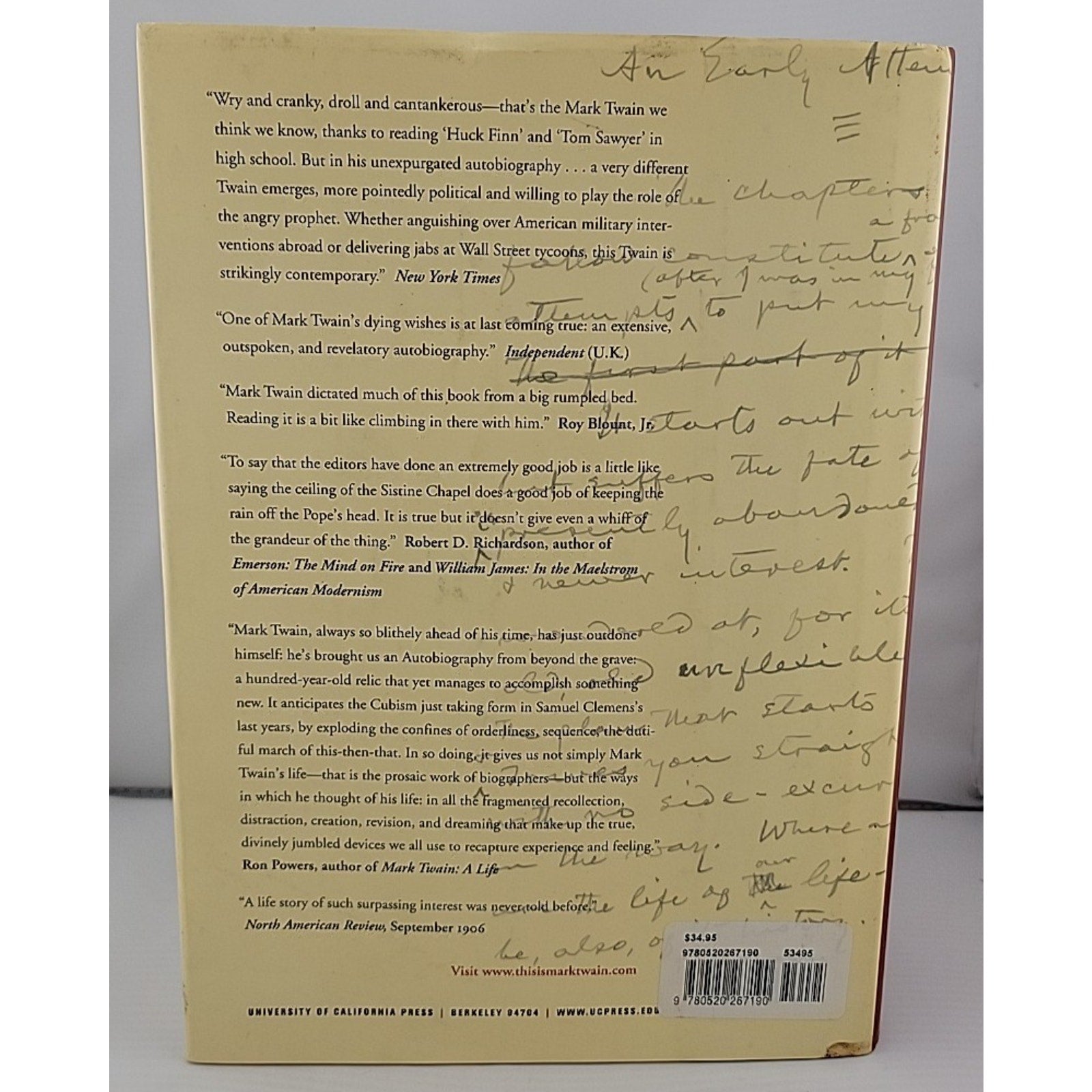 Autobiography of Mark Twain, Volume 1 : The Complete and Authoritative...