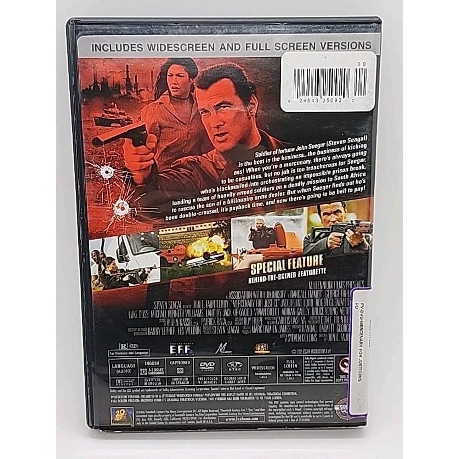Mercenary for Justice (DVD, 2009, Full Frame/Widescreen Repackaged)