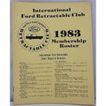 International Ford Retractable Club - 1983 Membership Roster