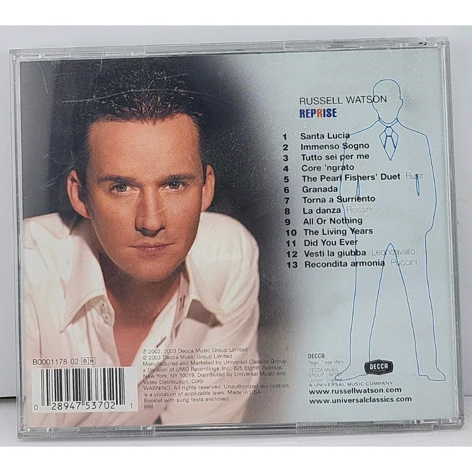 Reprise by Russell Watson (CD, 2003)