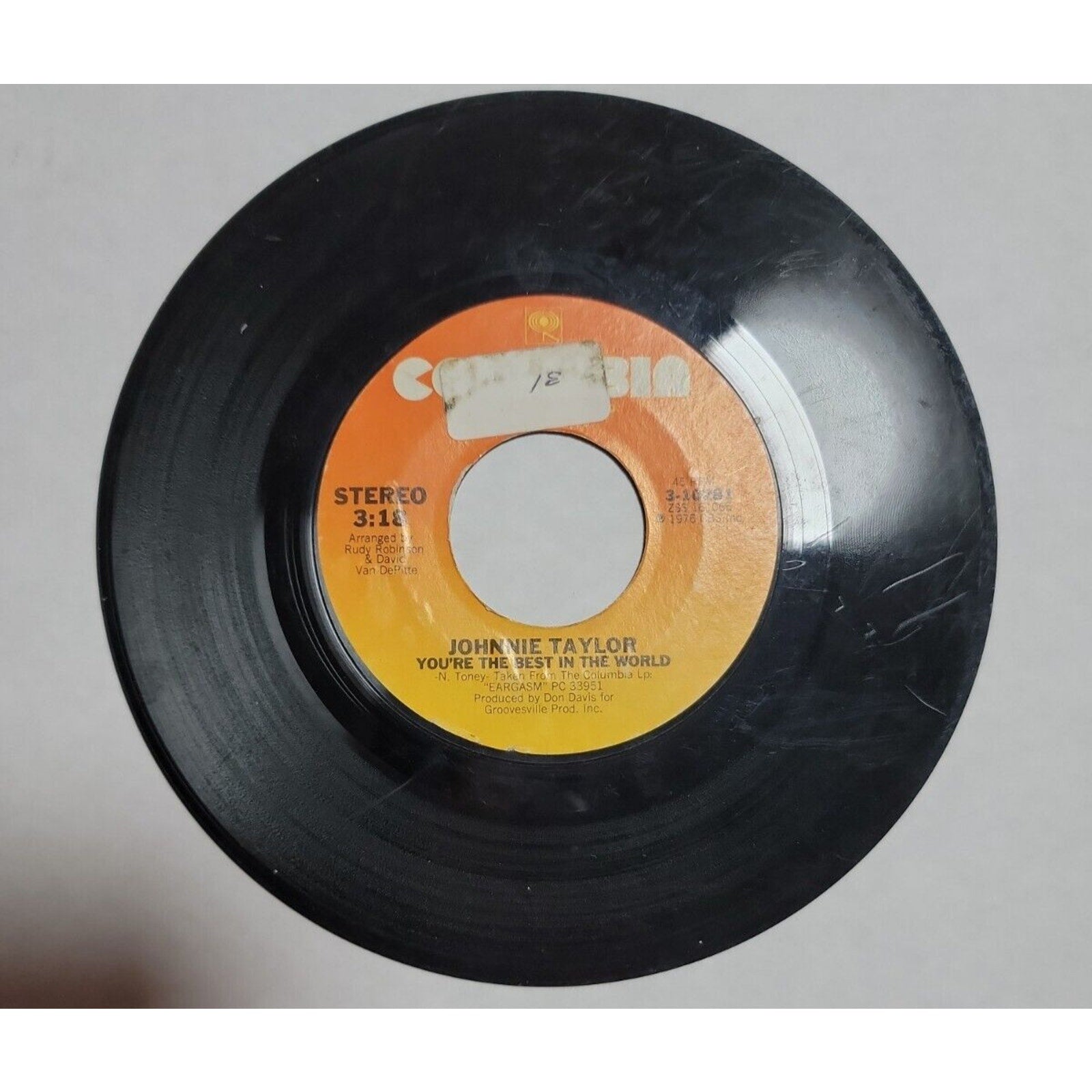 Johnnie Taylor Disco Lady/You're The Best In The World Record