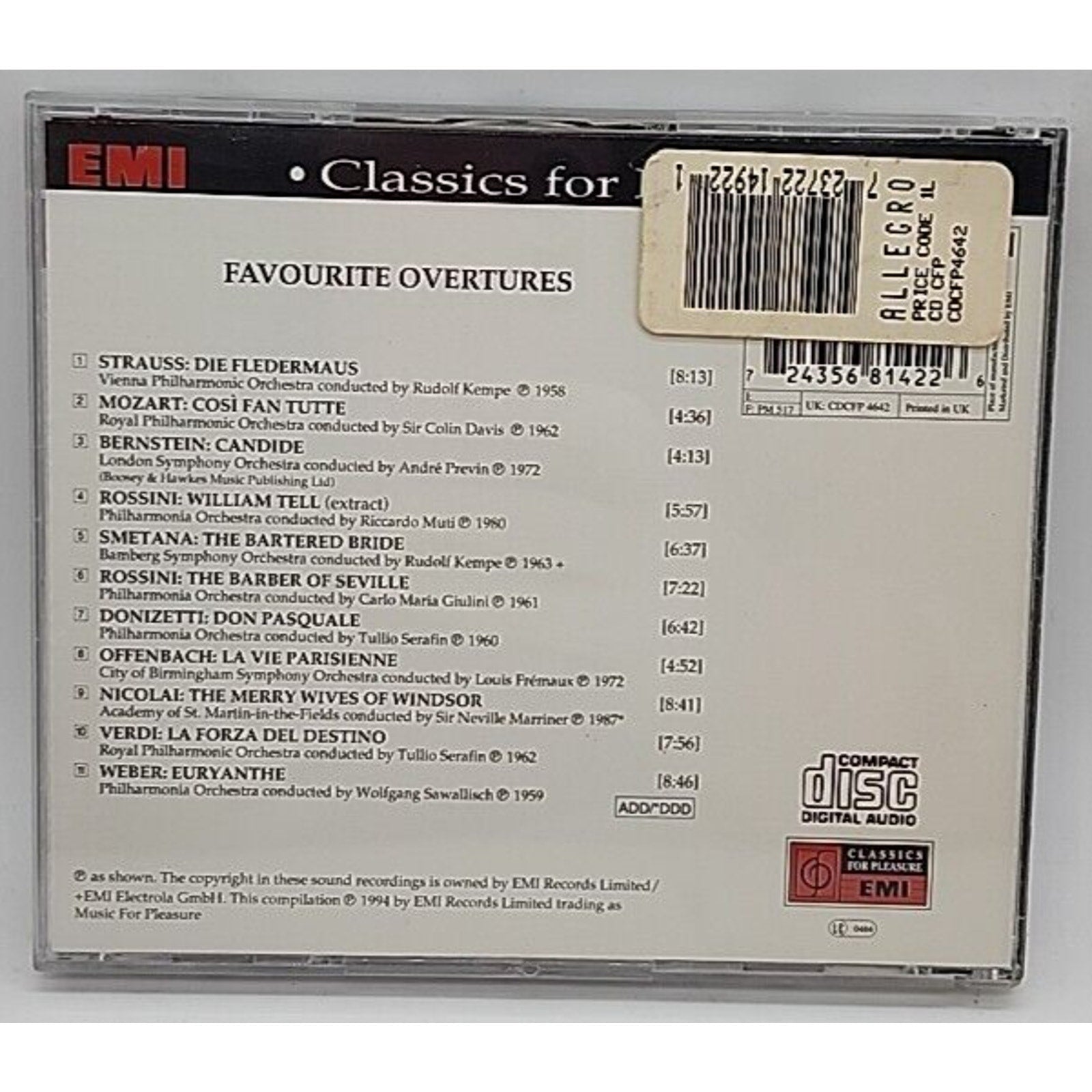 Various Favourite Overtures (CD)