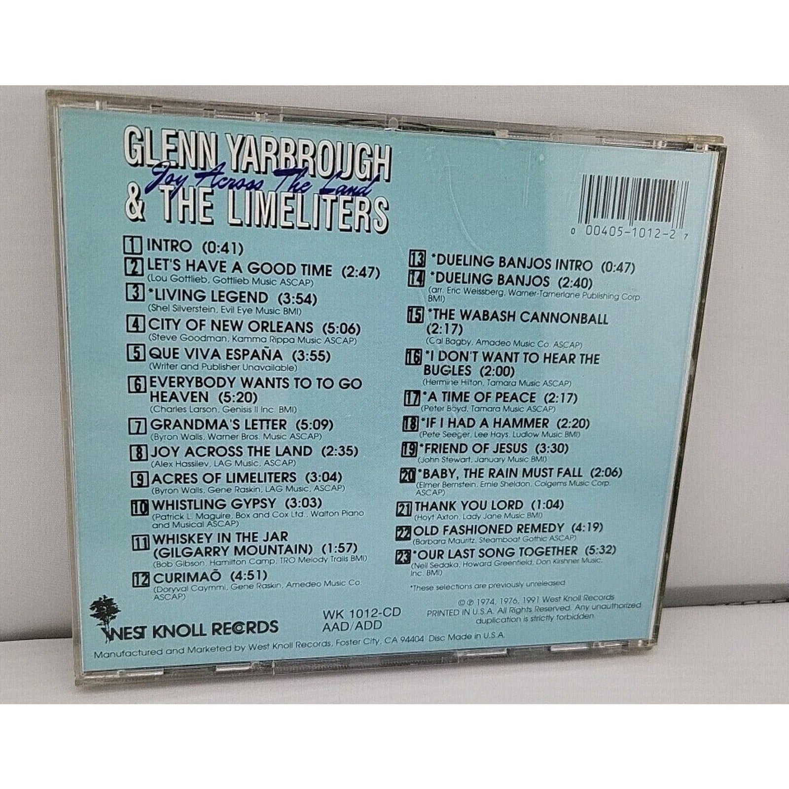 Glenn Yarbrough & the Limeliters Joy Across the Land CD