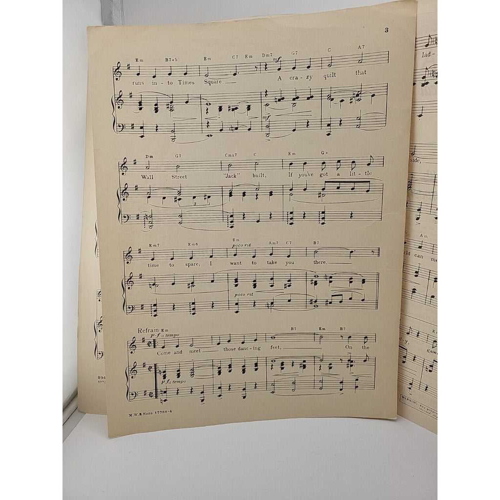 Al Dubin and Harry Warren FORTY-SECOND STREET Sheet Music 1932
