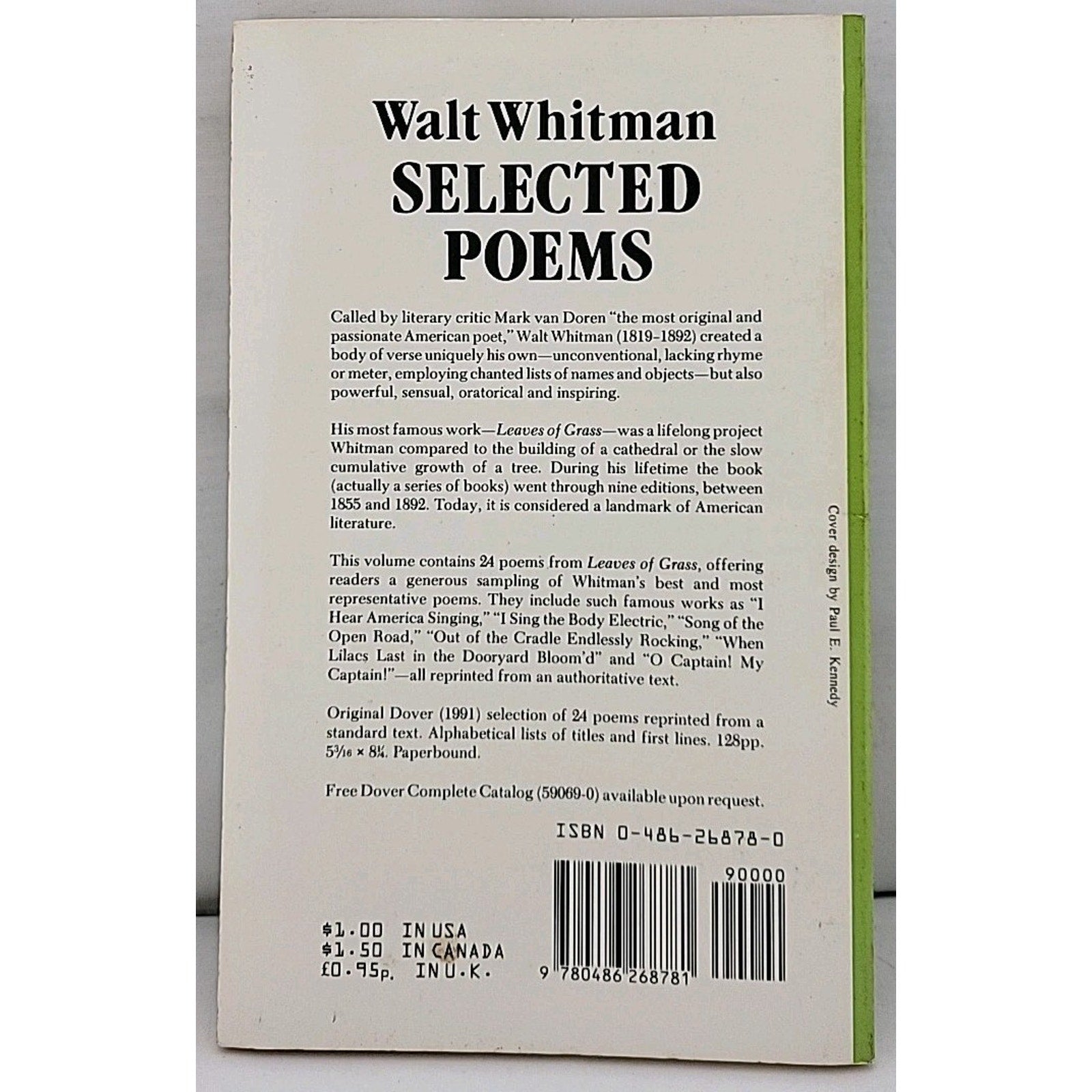 Selected Poems by Walt. Whitman (1991, Trade Paperback)