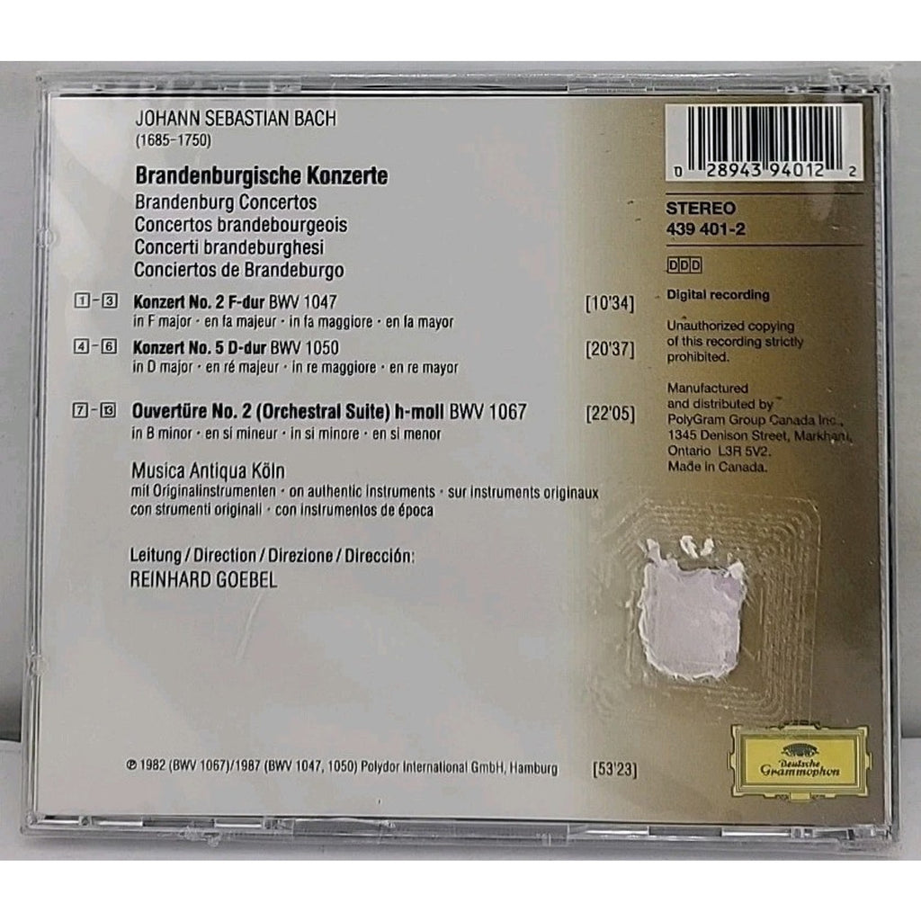 Bach - Brandenburg Concertos Nos. 2 & 5 CD 1996 Goebel (CD) *Brand New*