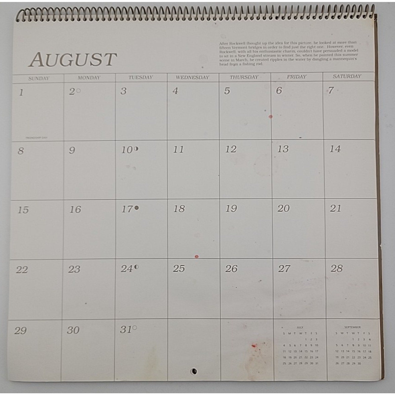 Norman Rockwell 1993 Calendar
