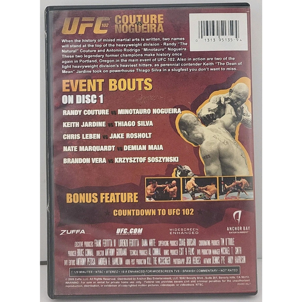 UFC 102 Couture Vs Nogueira DVD Disc 1