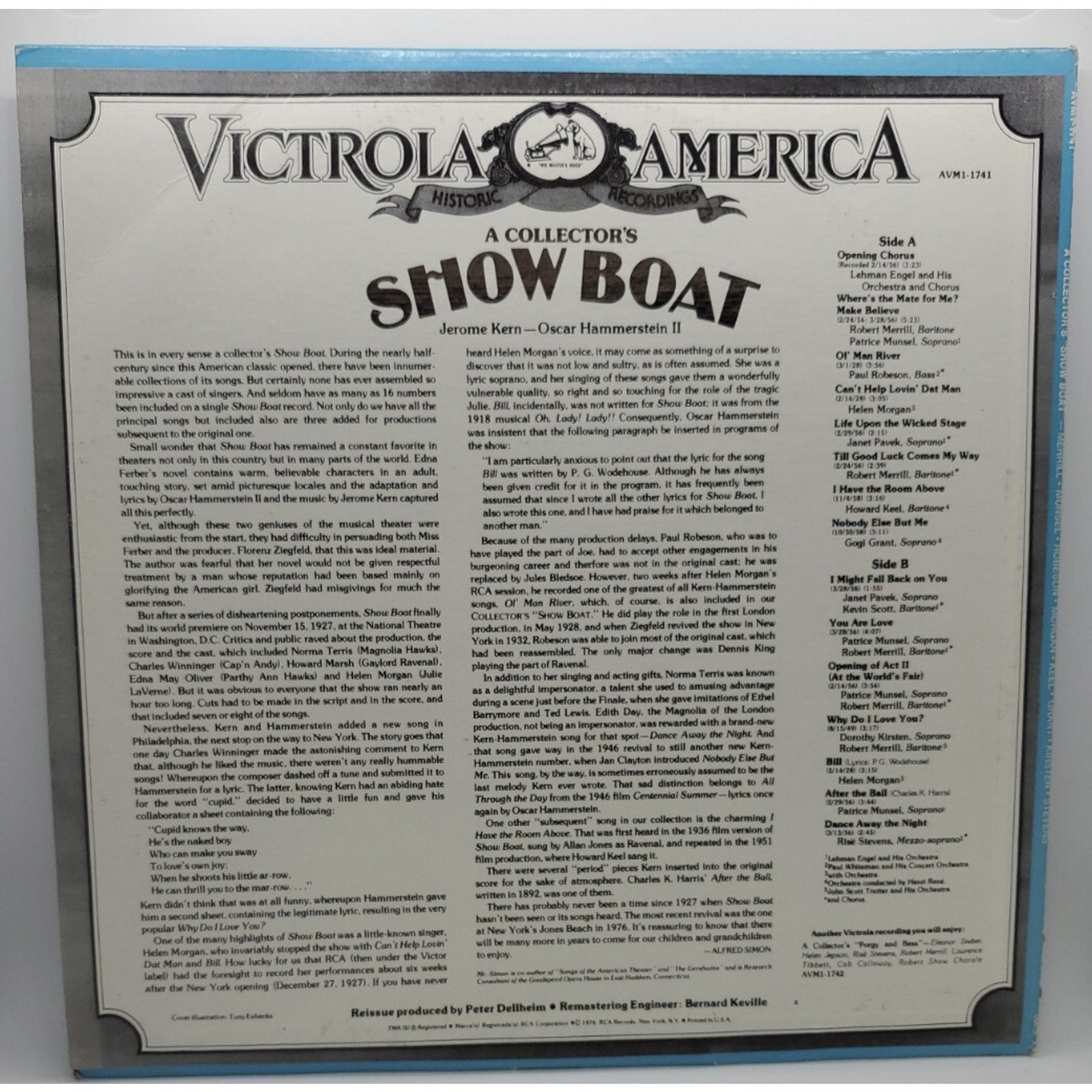 1976 Victrola America A Collector's SHOW BOAT Soundtrack Vinyl LP