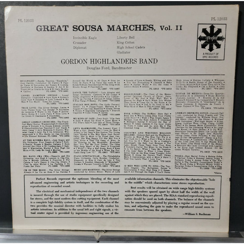 Gordon Highlanders Band* – Great Sousa Marches Vol. II (Vinyl)