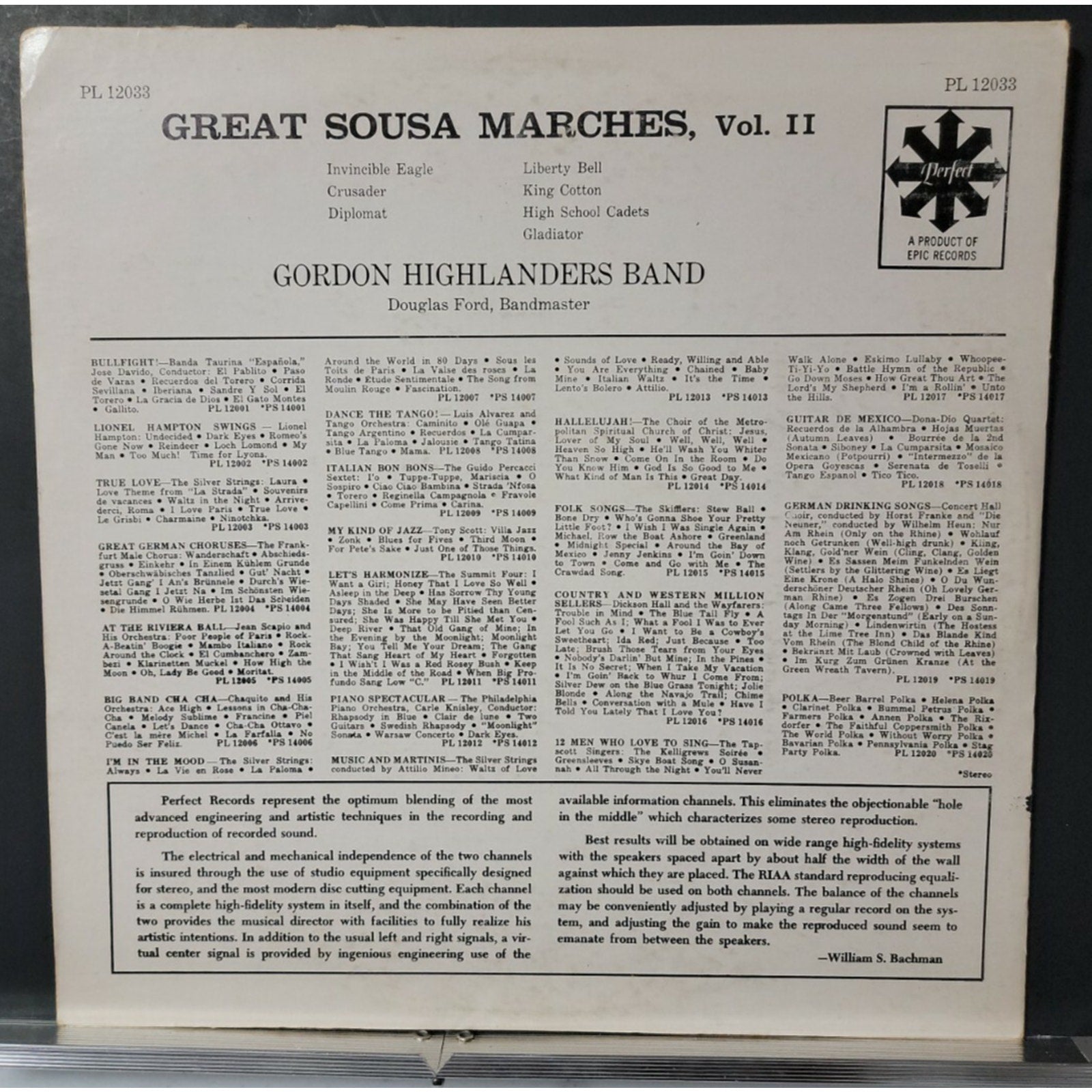 Gordon Highlanders Band* – Great Sousa Marches Vol. II (Vinyl)