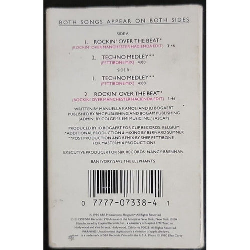 *New Technotronic Rocking Over The Beat(SBK Records,1990) Cassette