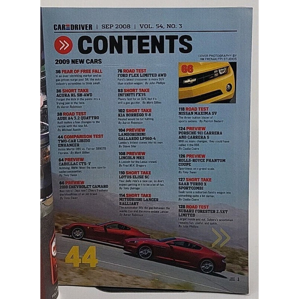 Car And Driver Magazine - September 2008 - Vol. 54 No. 3