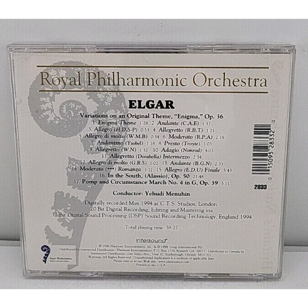 Edward Elgar [Composer]; Yehudi Me, Elgar: Enigma Variations, Op. 36 /, audioCD