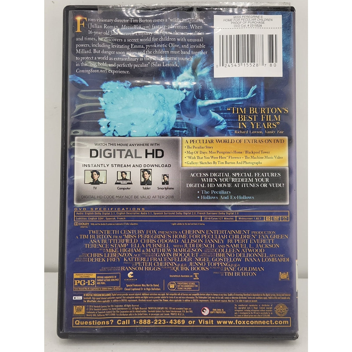 Miss Peregrine's Home for Peculiar Children (DVD, 2016)
