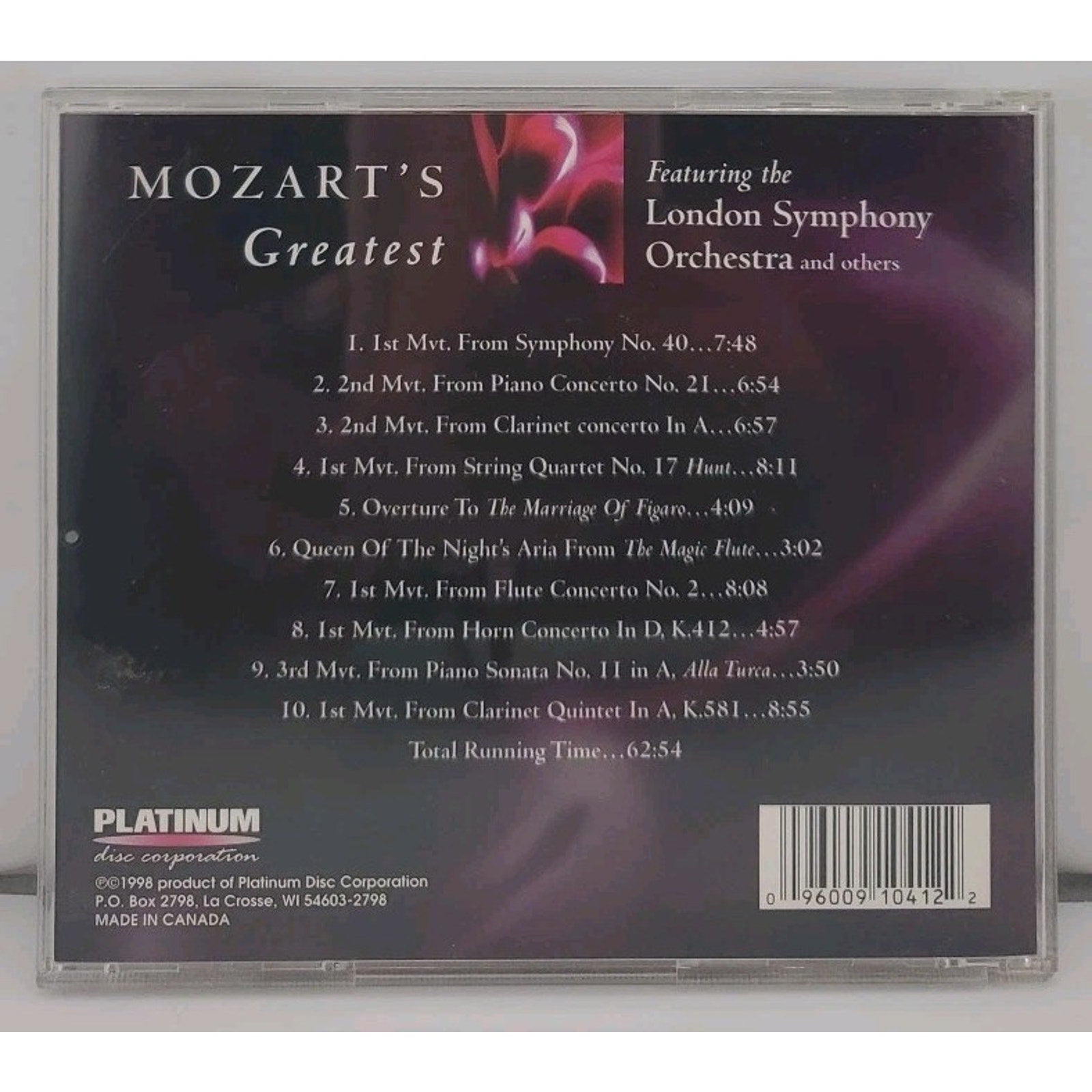 Mozart's Greatest by London Symphony Orchestra (CD, 2000)