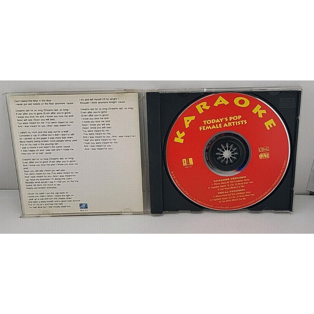 Today's Pop Female Artists by Bci Karaoke (CD, Bci/brentwood Comm.)