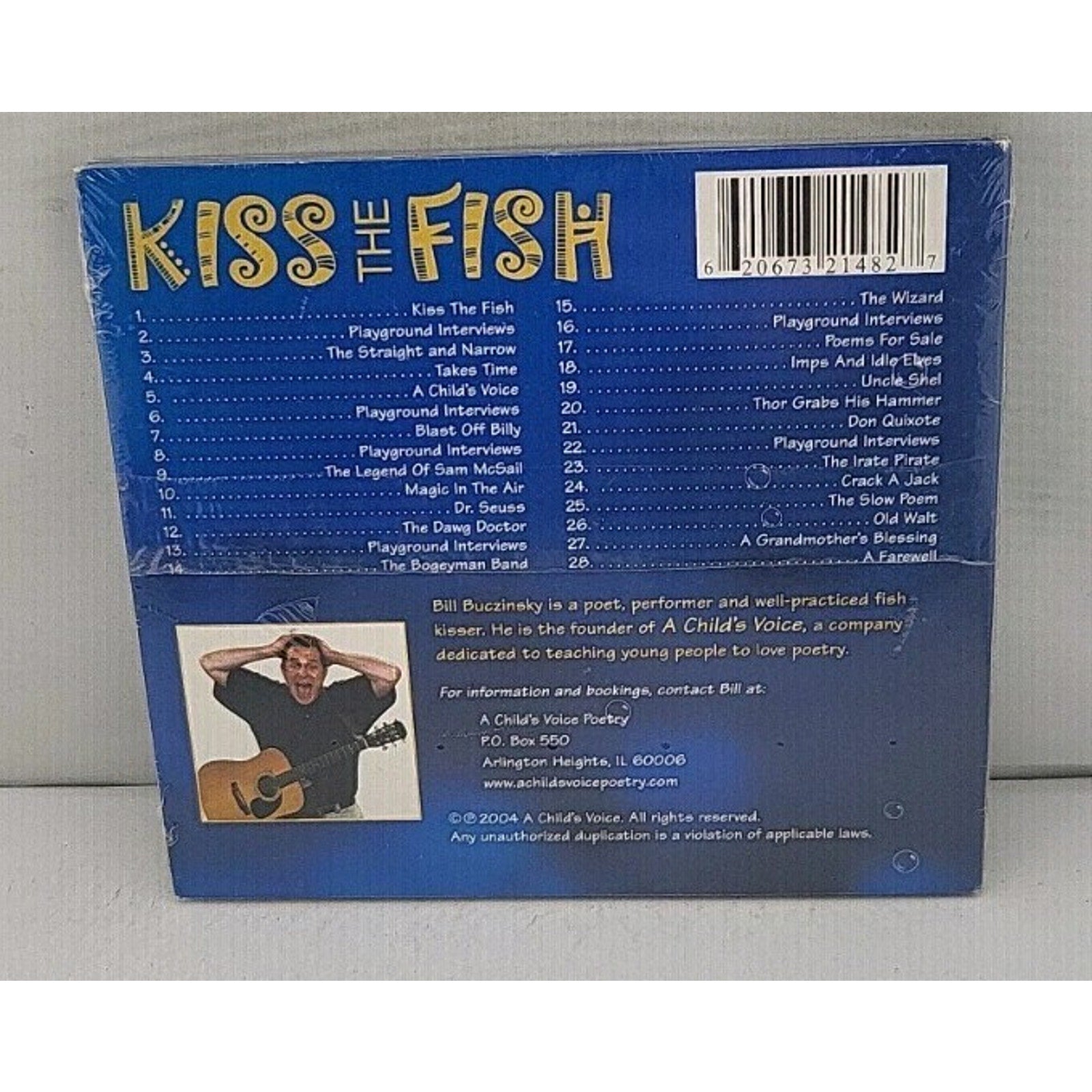 Kiss the Fish: Poetry From a Child's Voice 2004 by Bill Buczinsky (CD) *New*
