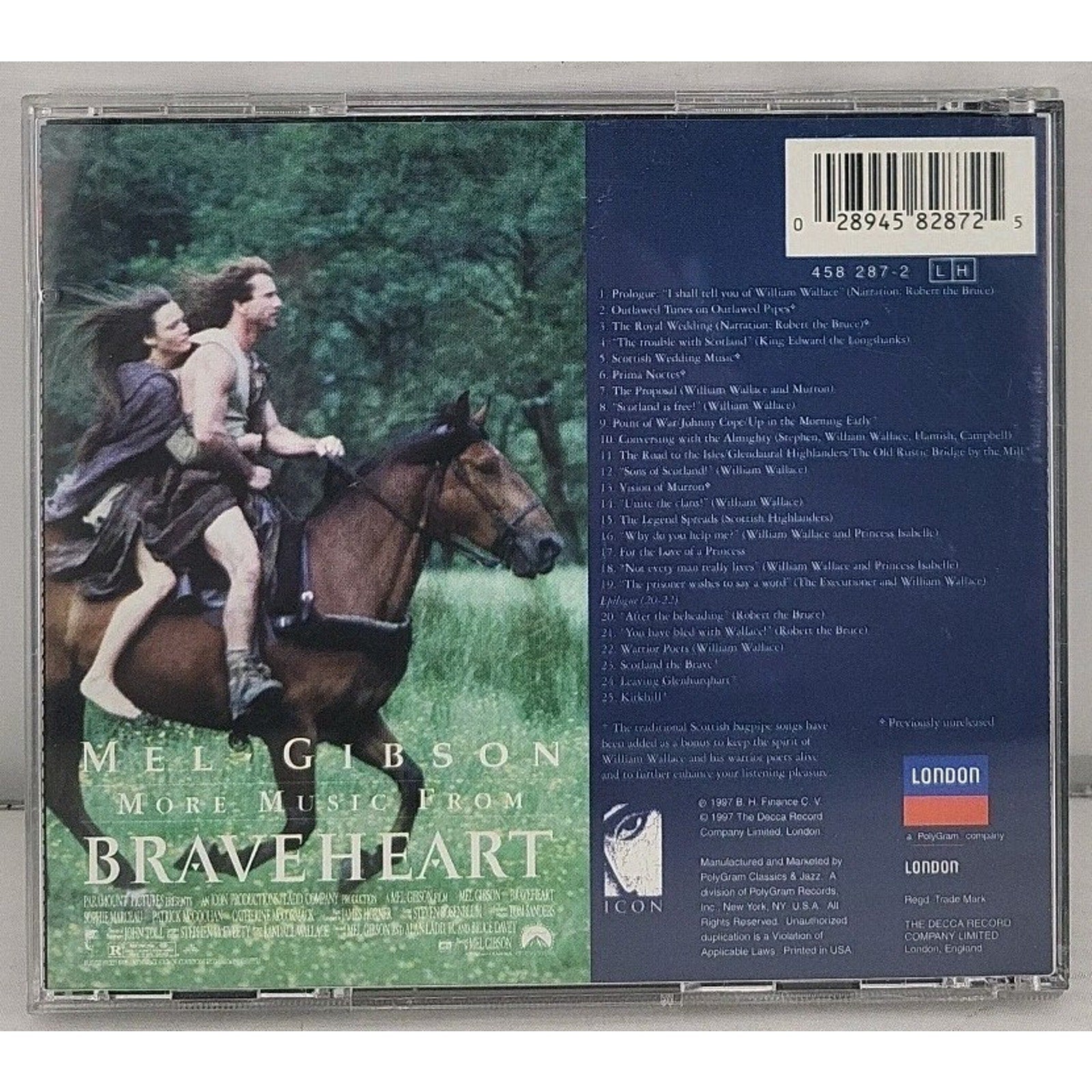 More Music from Braveheart (Original Soundtrack) by Various (CD, 1997)