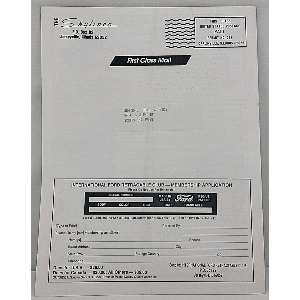 The Skyliner - International Retractable Club - June 1993 Number 145