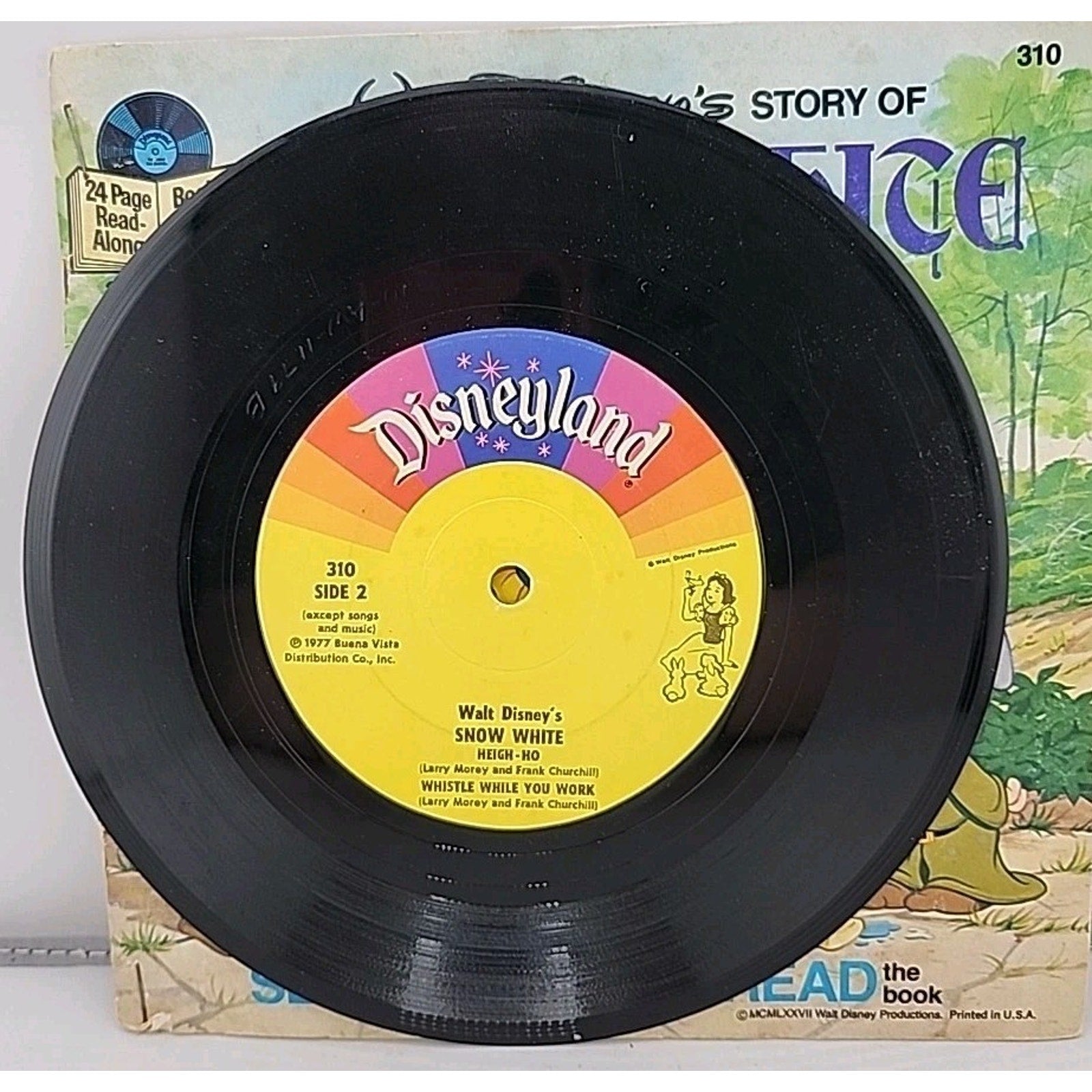 Walt Disney Snow White 310 878 7" 33rpm Vinyl Cover Booklet 1977