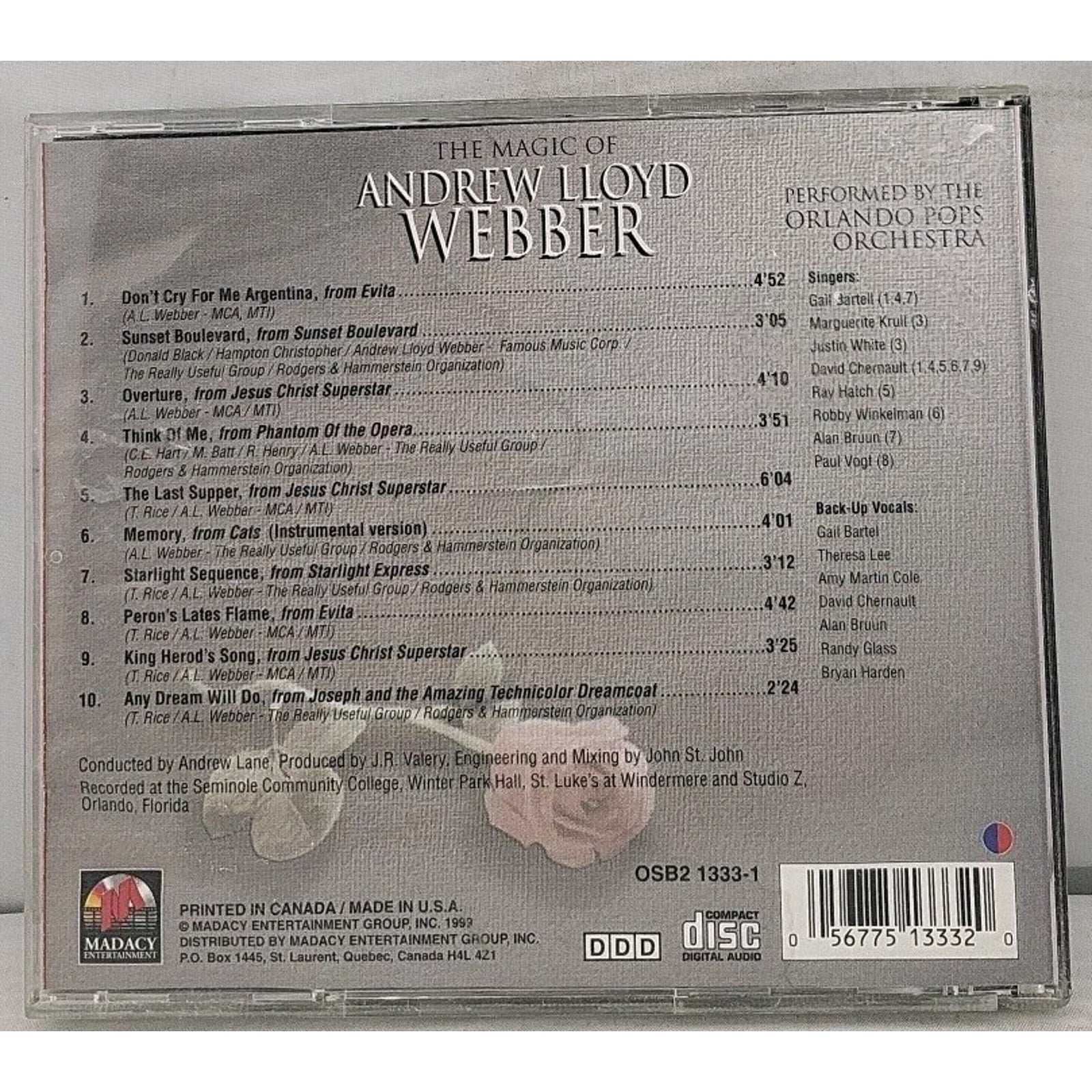 Magic of Andrew Lloyd Webber by Orlando Pops Orchestra (CD, 1997) *Disc One*