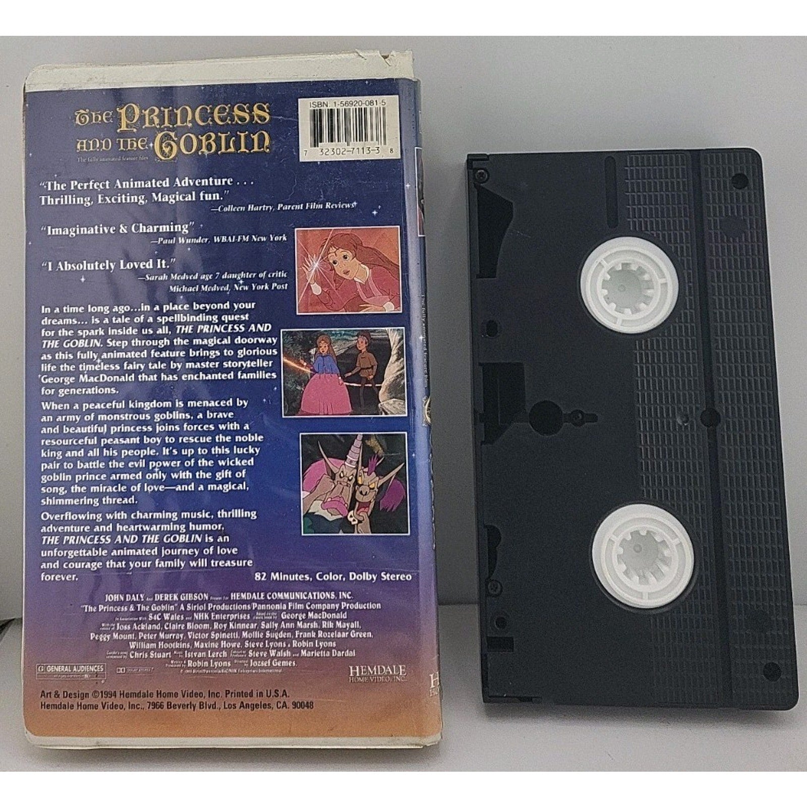 The Princess and the Goblin Animated Clamshell VHS Video Tape 1994 Movie