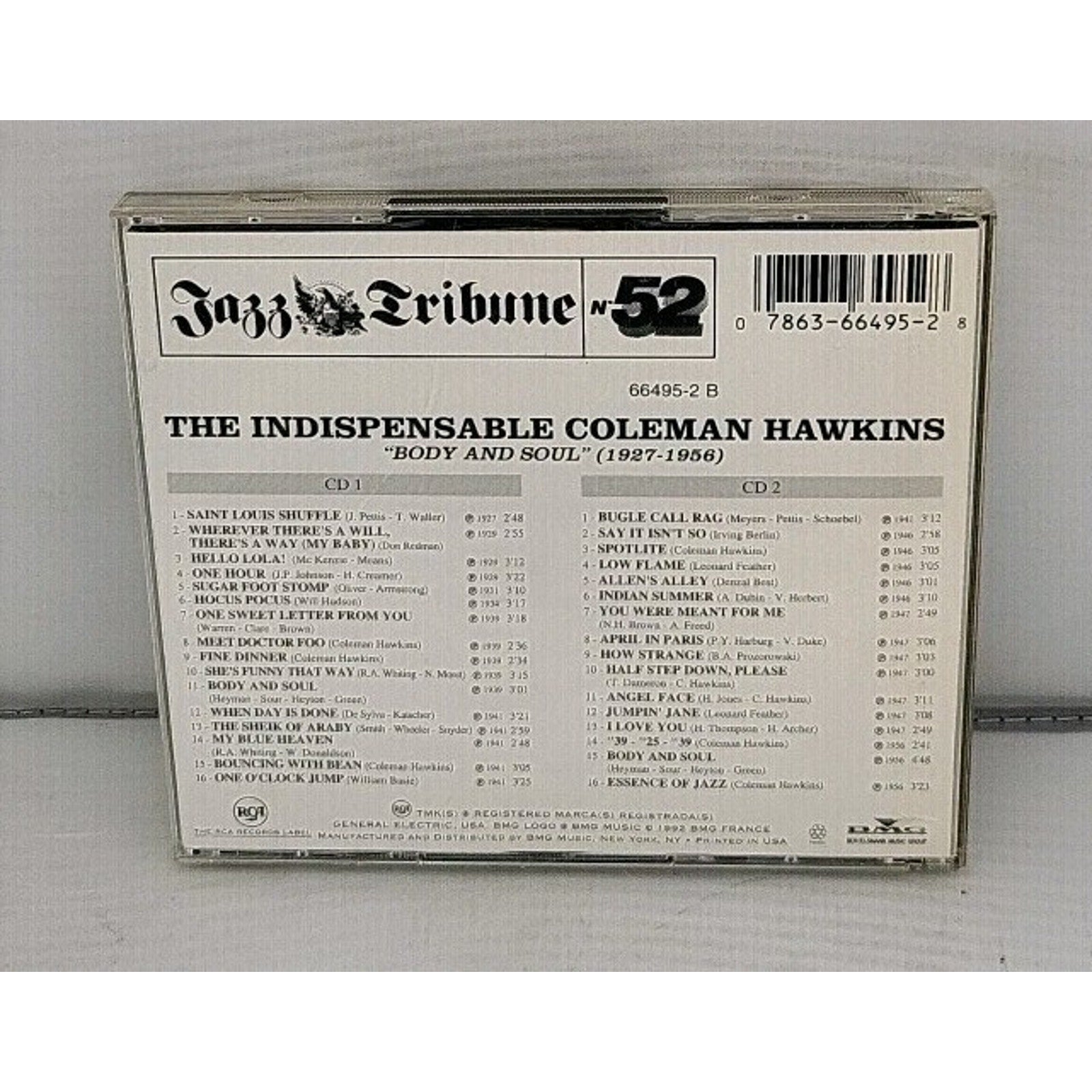 Coleman Hawkins 2 CD's Jazz Tribune No.52 The Indispensable Excellent Condition