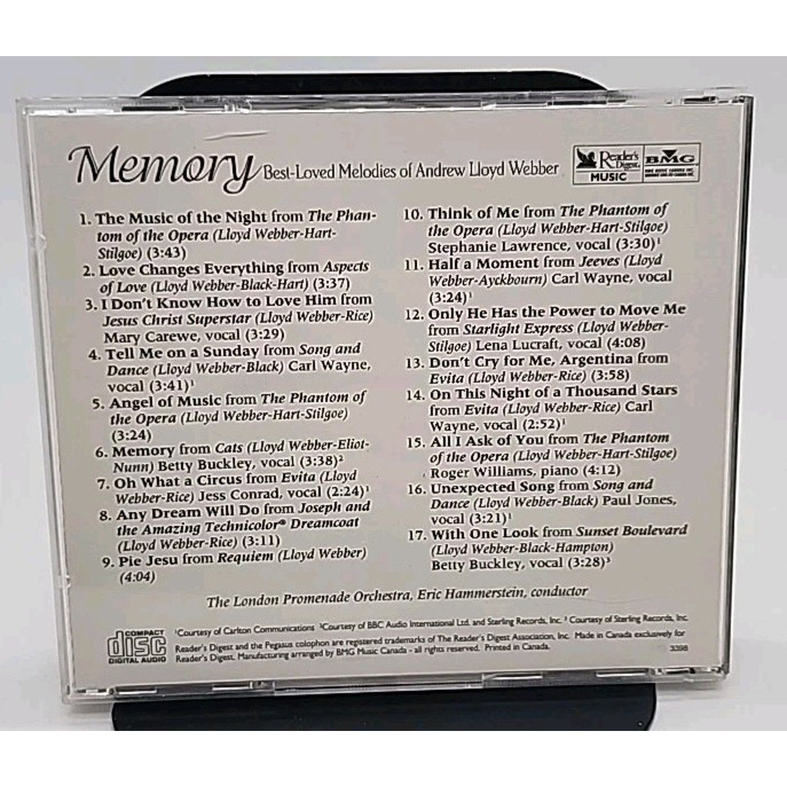 Memory: Best Loved Melodies of Andrew Lloyd Webber CD
