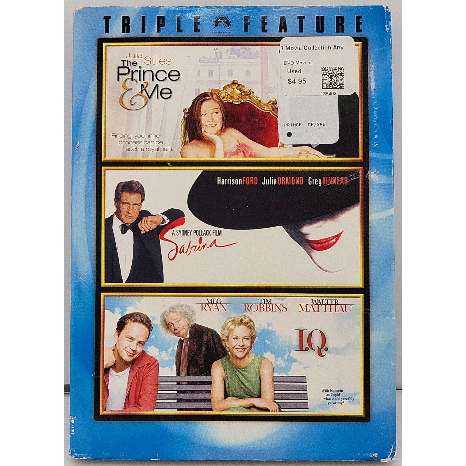 Prince & Me/Sabrina/I.Q. (DVD) *Brand New*
