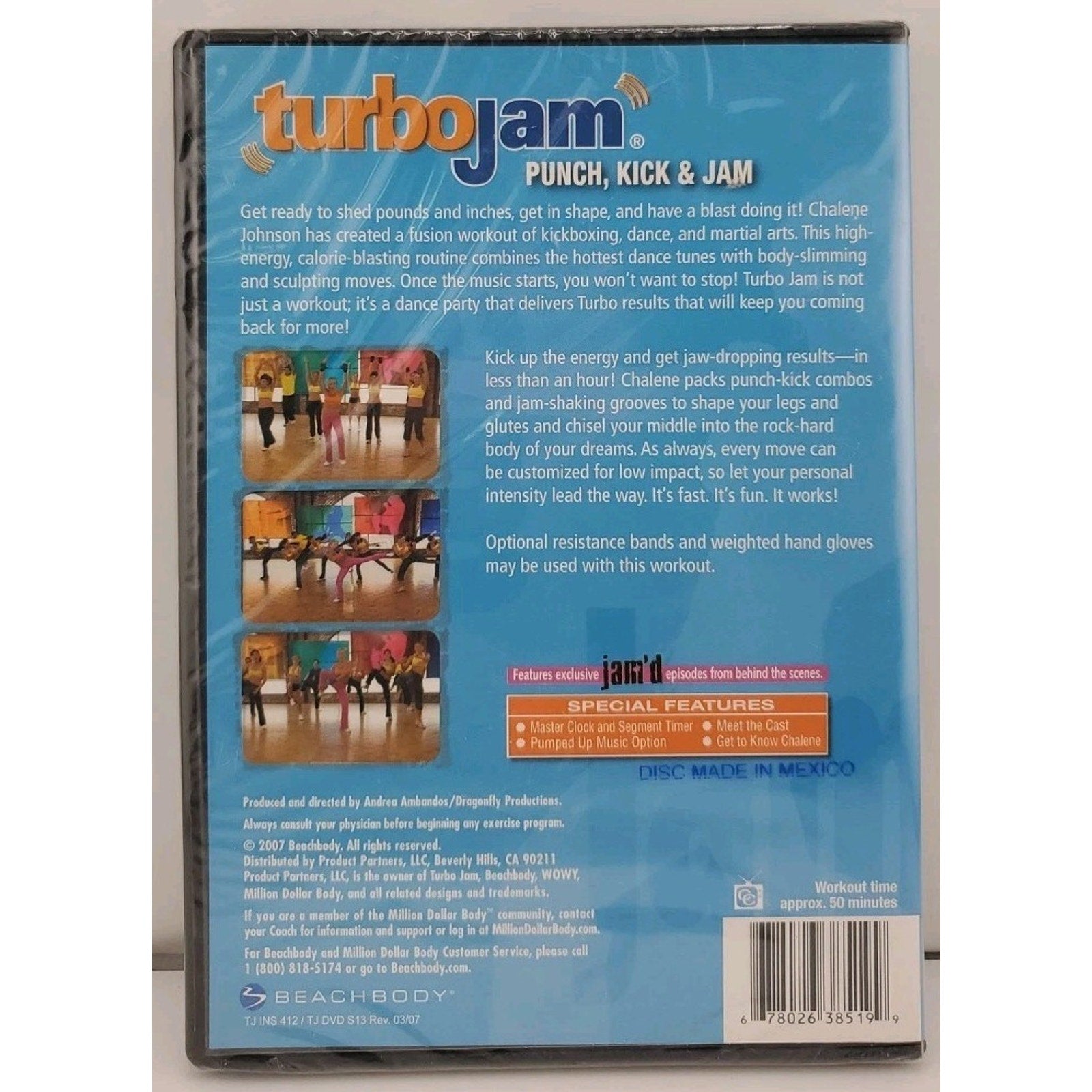 Turbo Jam: Punch Kick & Jam - DVD By Chalene Johnson *Brand New*