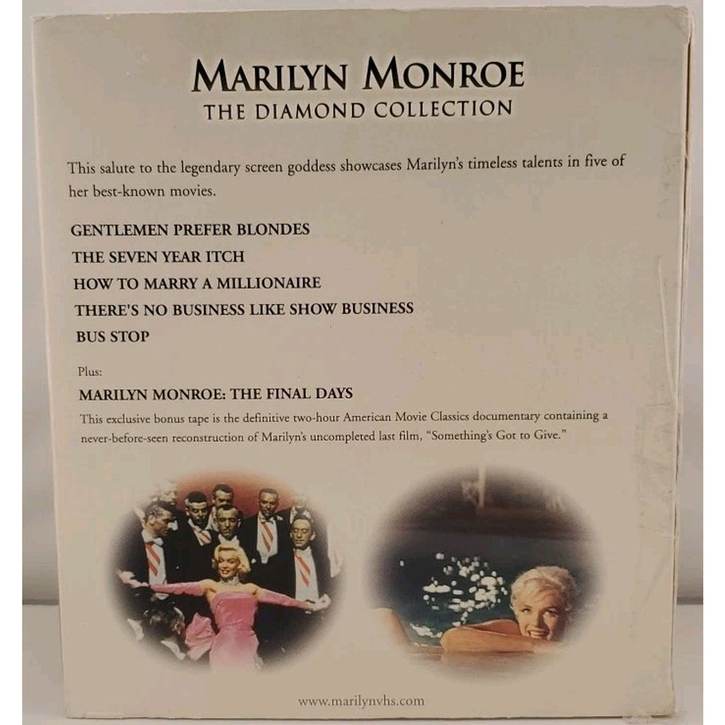 Marilyn Monroe: The Diamond Collection Volume 1 (VHS, 2001, 6-Tape Set)