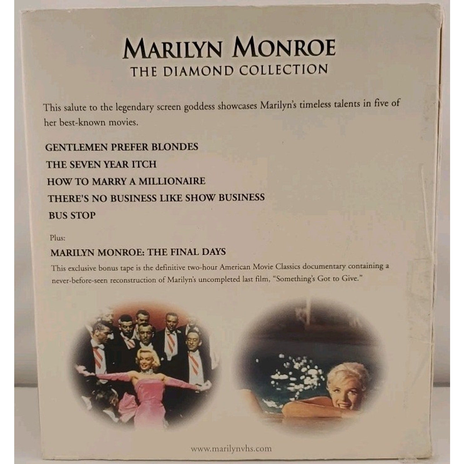 Marilyn Monroe: The Diamond Collection Volume 1 (VHS, 2001, 6-Tape Set)