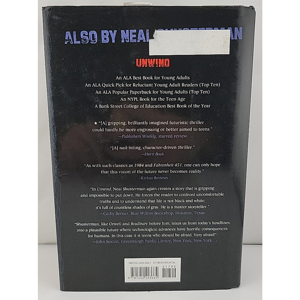 UnWholly by Neal Shusterman (2012, Hardcover)