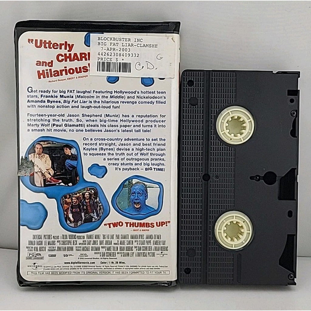 Big Fat Liar (VHS, 2002, Clamshell)