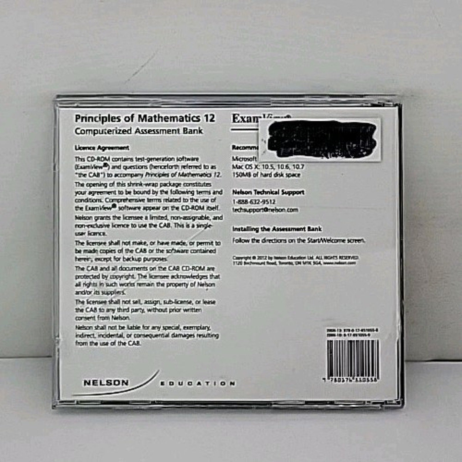 Principles Of Mathematics 12 Computerized Assessment Bank CD