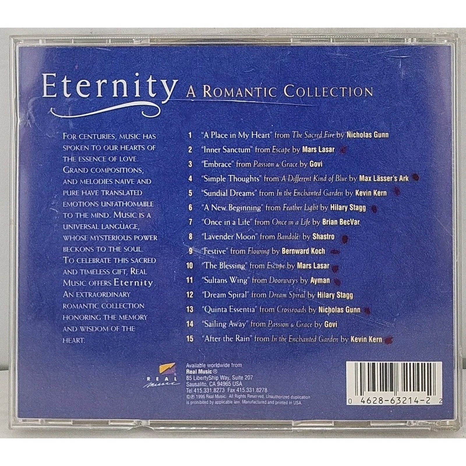 Eternity: A Romantic Collection by Various Artists (CD, Sep-1996, Real Music...