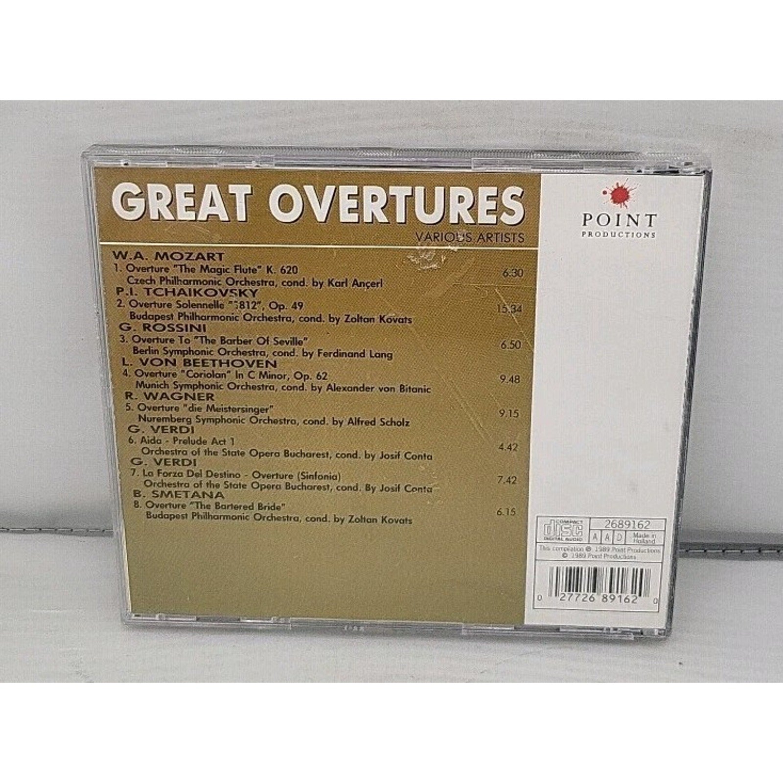 CD - Great Overtures - Various Artists - 1989