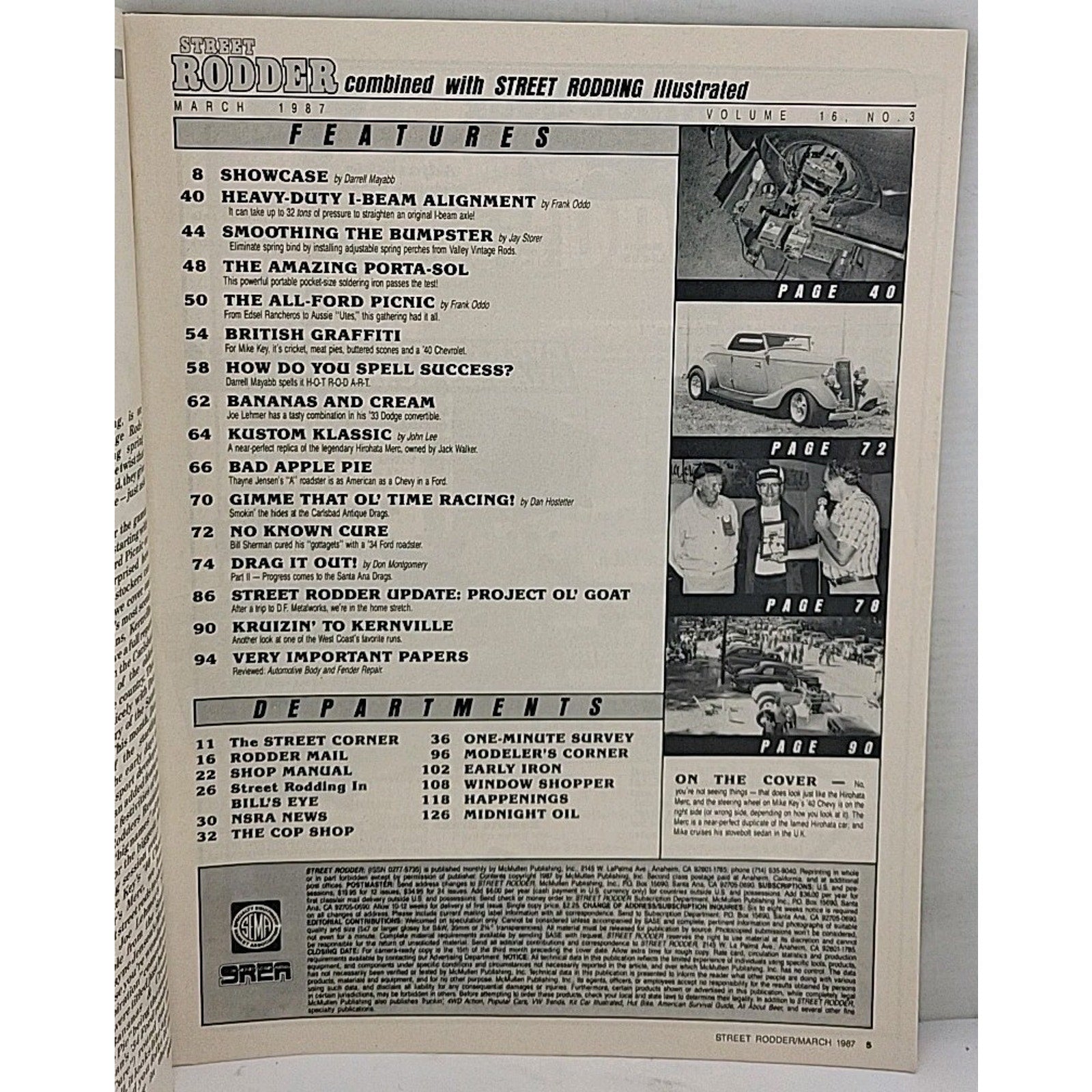 Street Rodder Magazine - March 1987 - Vol. 16 No. 3