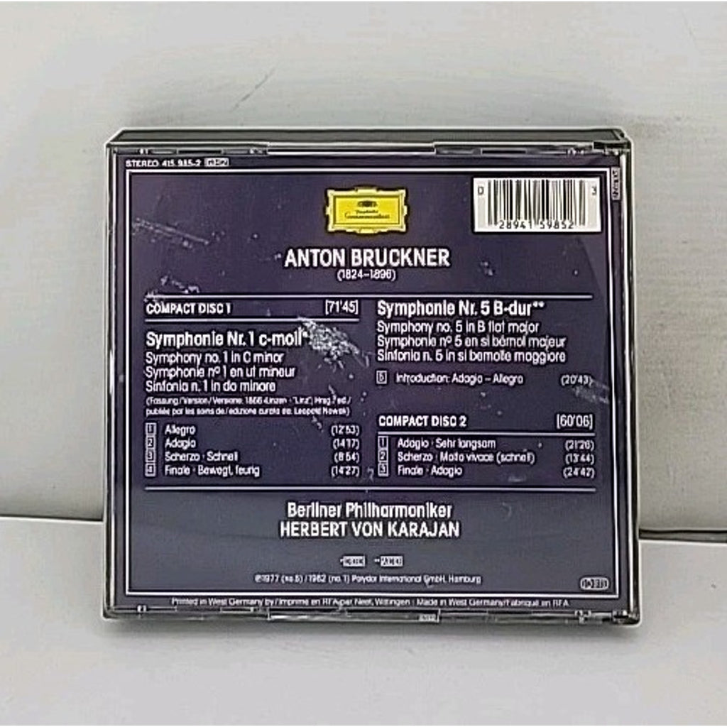 Bruckner: Symphonien Nos 1 & 5 by Berlin Philharmonic Orchestra; Karajan,...