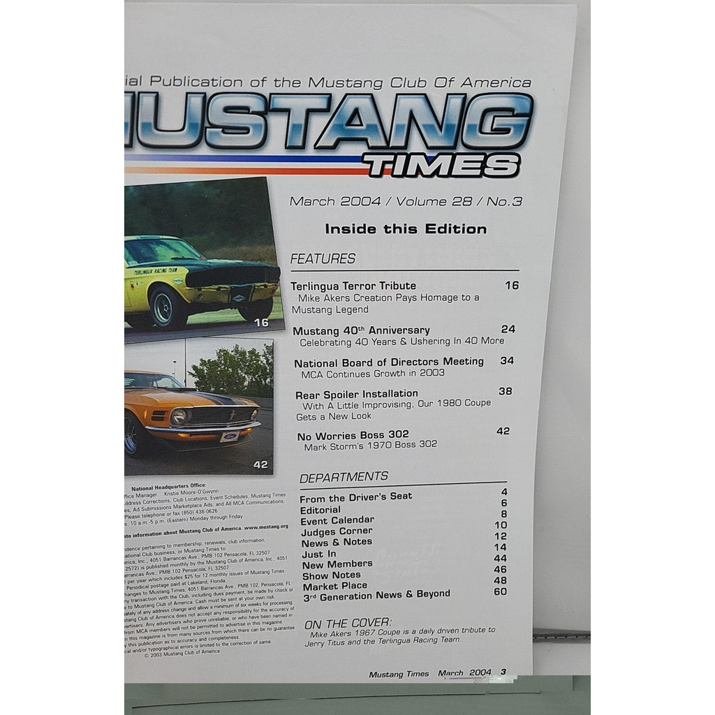 Mustang Times March 2004 Volume 28 #3 Magazine